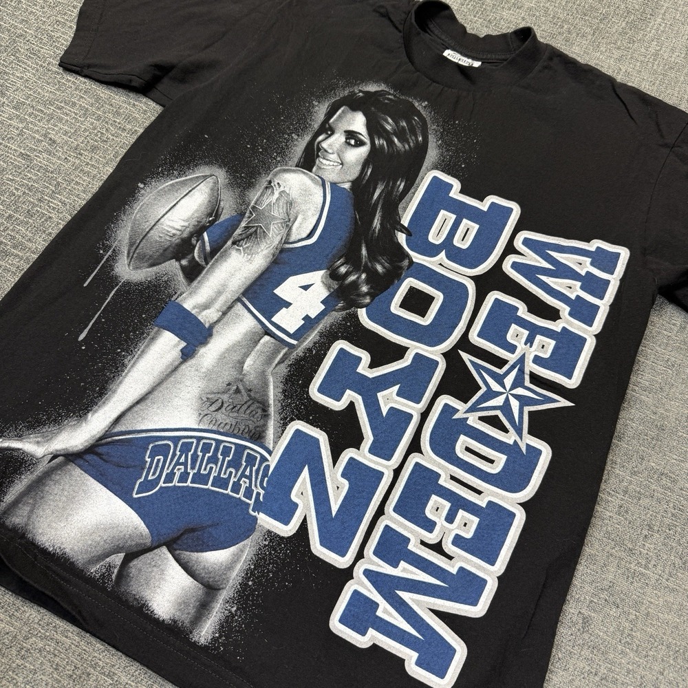 Y2K Dallas Cowboys The Boyz Graphic T Shirt Mens L Cheerleader NFL Grunge